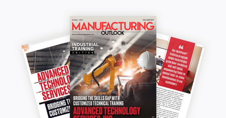 PDF pages of Manufacturing Outlook's newsletter highlighting ATS.