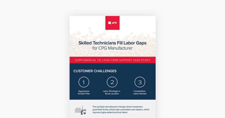 Skilled Technicians Fill Labor Gaps for CPG Manufacturer Case Study Resource