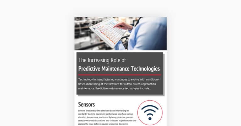 Visual of 'The Increasing Role of Predictive Maintenance Technologies' infographic.