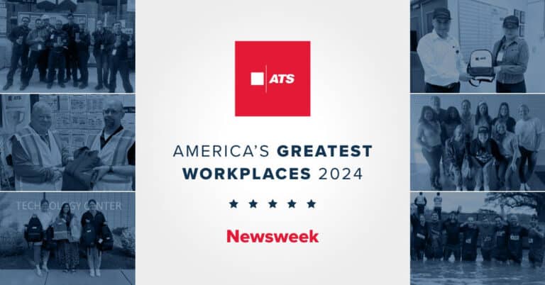 Collage of pictures featuring ATS employees.