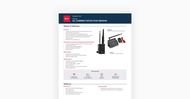 Image of sensor spec sheet 'AC Current Detection Sensor'.
