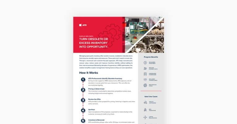 PDF page of the obsolete parts info sheet.