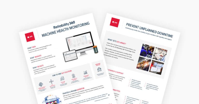 Reliability 360® Machine Health Monitoring info sheet page images