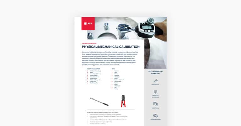 Image graphic of physical/mechanical calibration line card