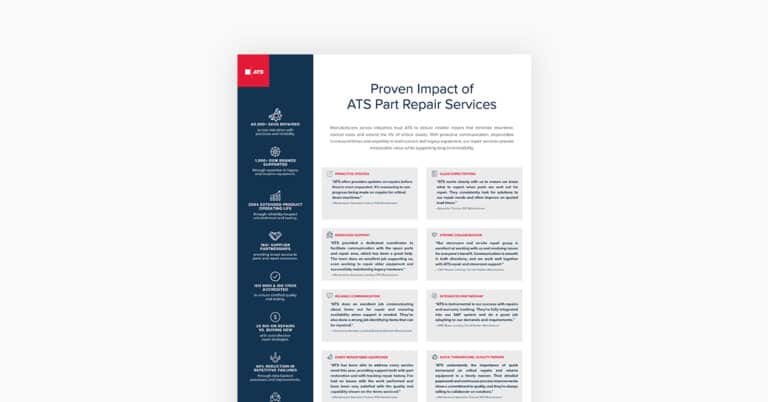 Parts Repair Customer Quotes and Stats info sheet image
