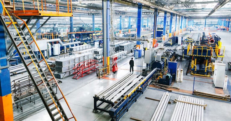 View overlooking a manufacturing floor.