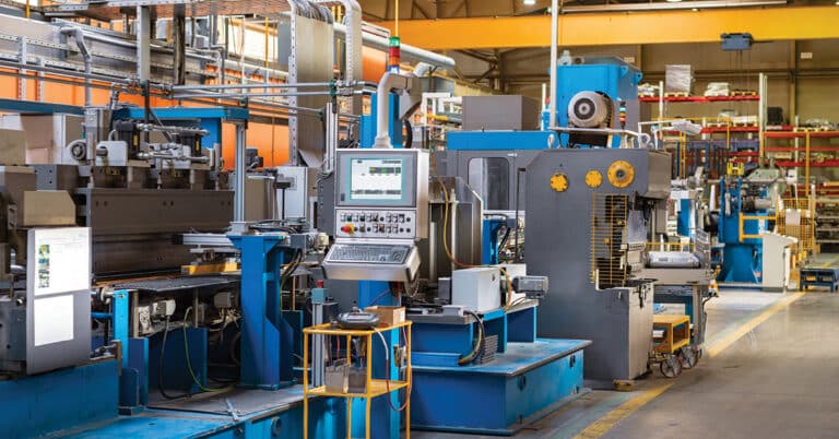 Interior of metalworking facility.