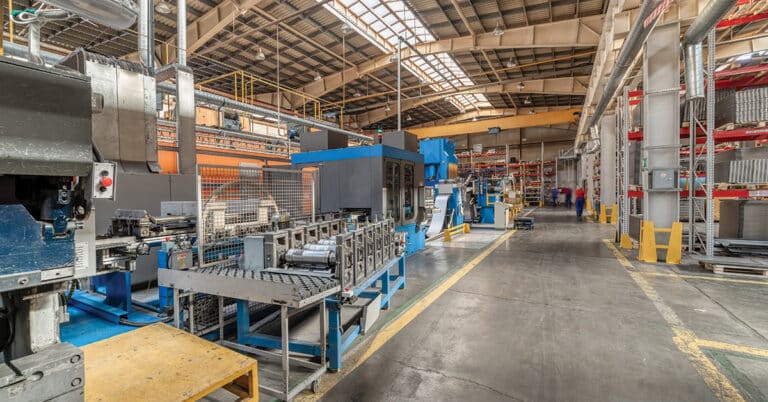The interior of the metalworking shop. Modern industrial enterprise.