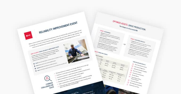PDF pages of Reliability Improvement Event info sheet.